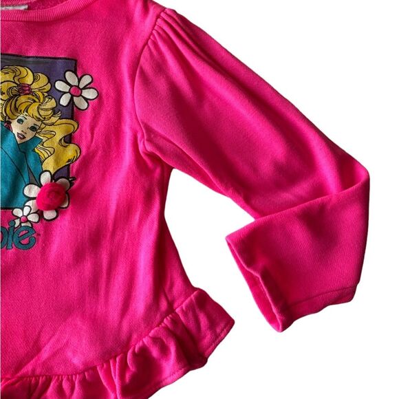 Barbie Rare Vintage 1990 Made in USA Kids Shirt Pink Ruffles 3D Flower Girl 6X - Picture 4 of 15